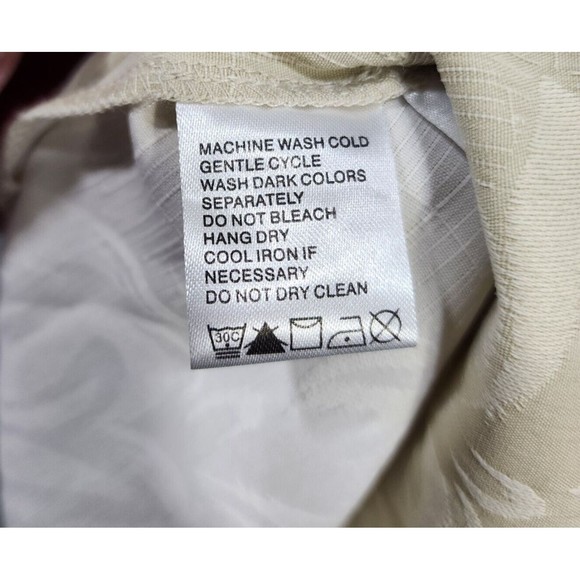 Tommy Bahama Shirt Mens XL Beige 100% Silk Short Sleeve - Picture 12 of 16